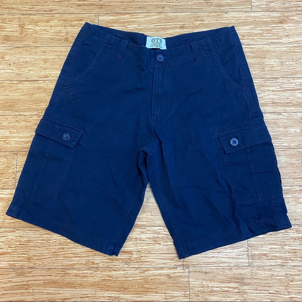 One Tough Brand Men's Cargo Shorts Size 34 Dark Blue 100% Nature